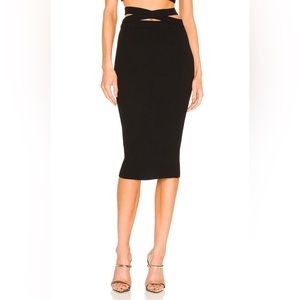 Emmaline Bandage Midi Sikrt | Black | Size M | Michael Costello x Revolve
